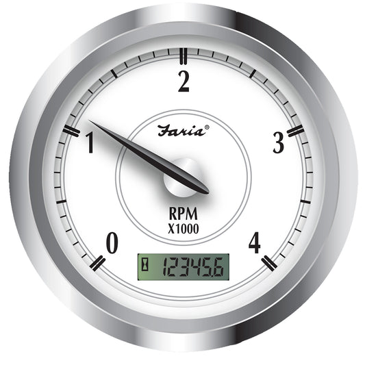 Faria Newport SS 4" Tachometer w/Hourmeter f/Diesel w/Magnetic Pick-Up - 4000 RPM [45006]