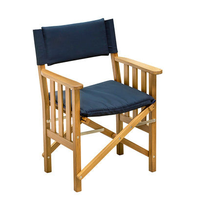 Whitecap Directors Chair II w/Navy Cushion - Teak [61052]