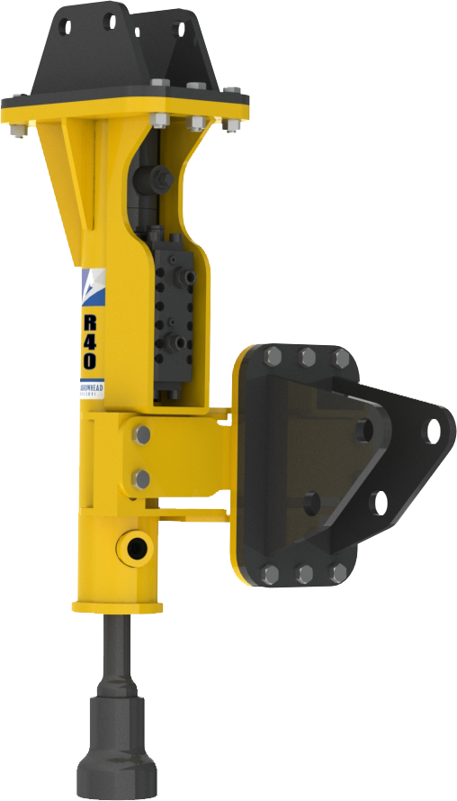 ARROWHEAD ROCKDRILL POST DRIVER with 2 MOUNTS AND HOSES 1560LBS-18,700LBS (4GPM-26GPM) 8" POST For Excavator