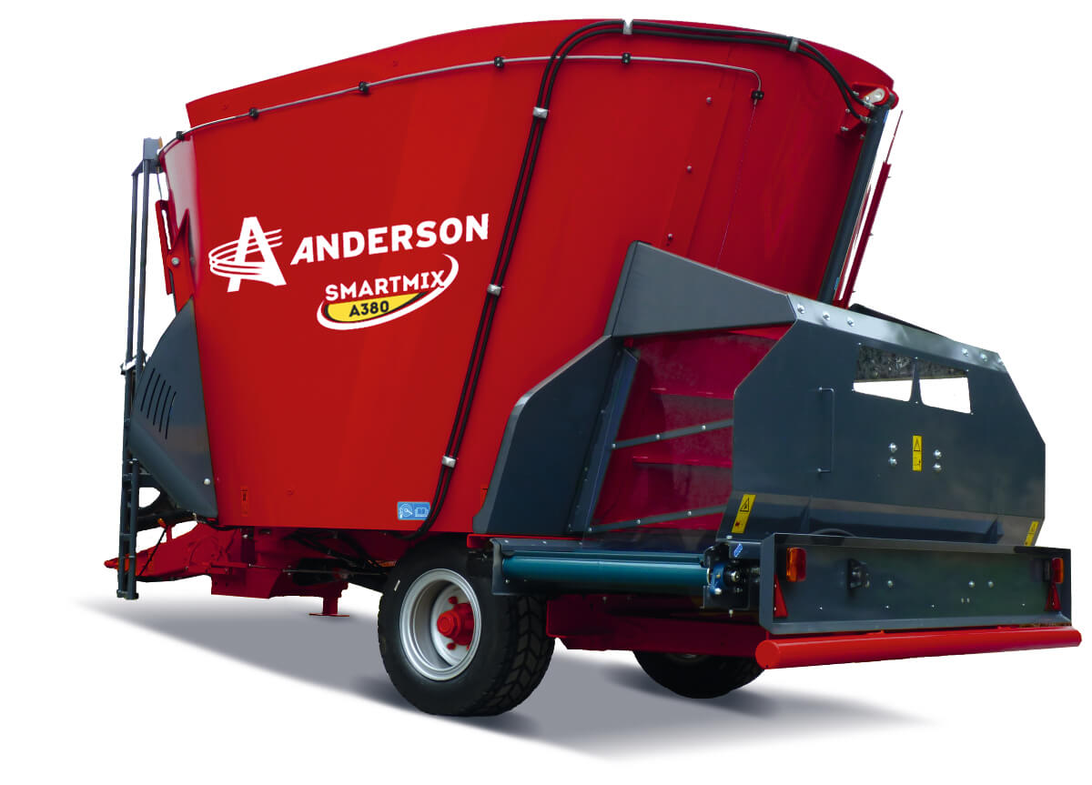 ANDERSON VERTICAL MIXER SINGLE AUGER with RIGHT SIDE TRAP DISCHARGE For Tractor