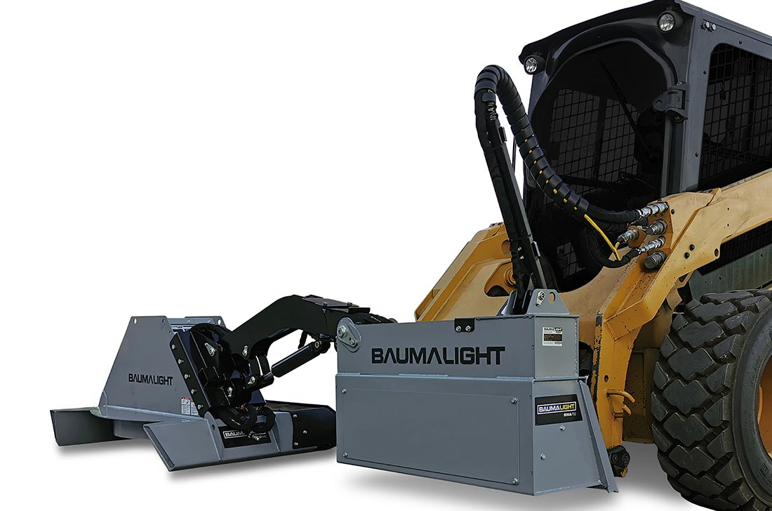 Baumalight Boom Mower Rotary Head-Flail Mower Head | Model SWA/SWF Series | 6'-14' Reach | 42" / 48" / 60" Rotary Head | For Skid Steer