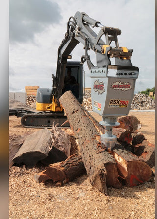 Baumalight Log Splitter | Model RSX380, RSX580 | Splitter Cone Diameter 16" | Machine Size 2 - 10 Tons | For Excavators