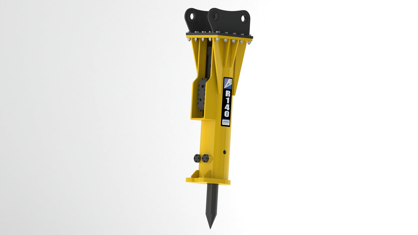 Arrowhead Rockdrill R90 Excavator Hammer | 6,640 lbs - 28,660 lbs | (24 GPM - 32 GPM) 1,475 ft lb Class | For Excavators