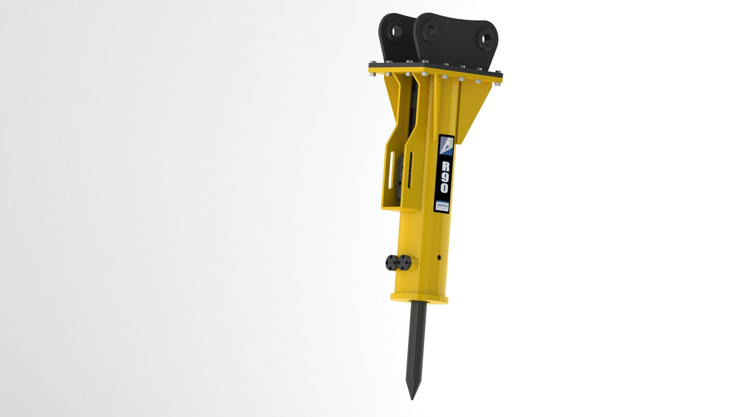 Arrowhead Rockdrill R90 Excavator Hammer | 6,640 lbs - 28,660 lbs | (24 GPM - 32 GPM) 1,475 ft lb Class | For Excavators