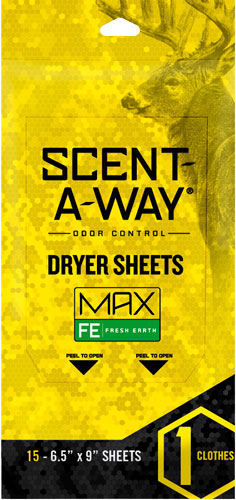Hs Dryer Sheets Scent-a-way - Max Oderless 6.5"x9" Earth 15p