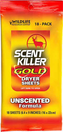 Wrc Dryer Sheets Scent Killer - Gold Unscented 18-pack
