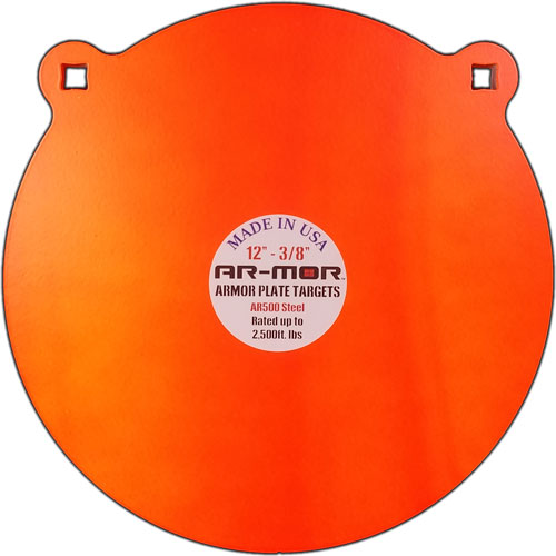 Ar-mor 12" Ar500 Steel Gong - 3/8" Thick Steel Orange Round