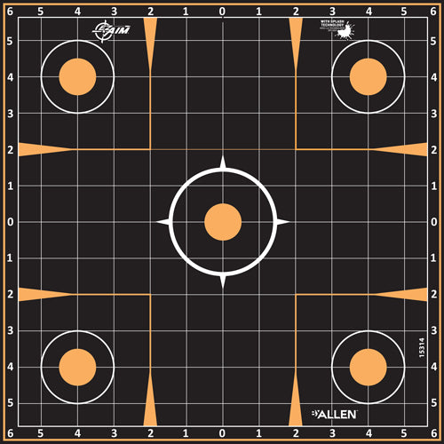 Allen Ez Aim Splash Adhesive - Grid Target 5-pk 12"x12"