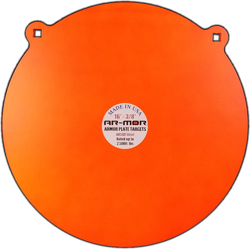 Ar-mor 16" Ar500 Steel Gong - 3/8" Thick Steel Orange Round