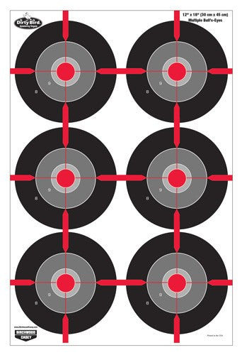 B/c Target Dirty Bird 12"x18" - Multiple Bull's-eye 8 Targets