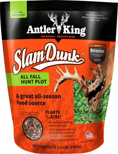 Antler King® | Slam Dunk 3.5 lb Bag | Fall Annual Food Plot Seed | For 1/4 Acre