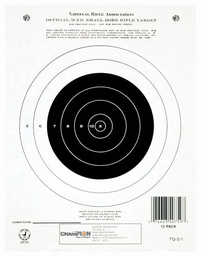 Champion Tgt Paper 7"x9" - 50yd. Small Bore Rifle 12pk