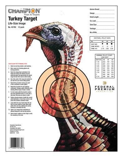 Champion Life Size Turkey Trgt - Paper 12-pk.
