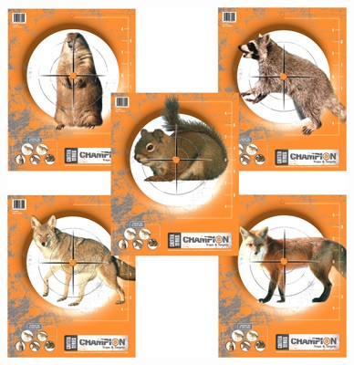 Champion Critter Series Target - Paper 2ea. Of 5 Animals 10-pk.
