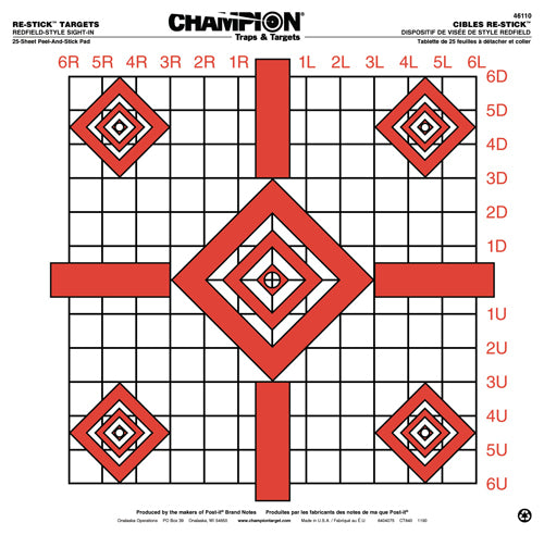 Champion Re-stick Redfield - Sight In Self-adhesive 25-pack