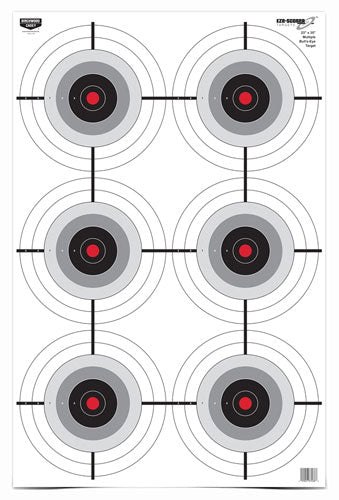B/c Target Eze-scorer 23"x35" - Multiple Bull's-eye 5 Targets
