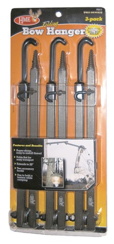 Hme Bow Hanger 20" Folding - W/accessory Hooks 3pk