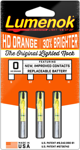 Lumenok Lighted Nock - Signature Series Hd Orange 3pk