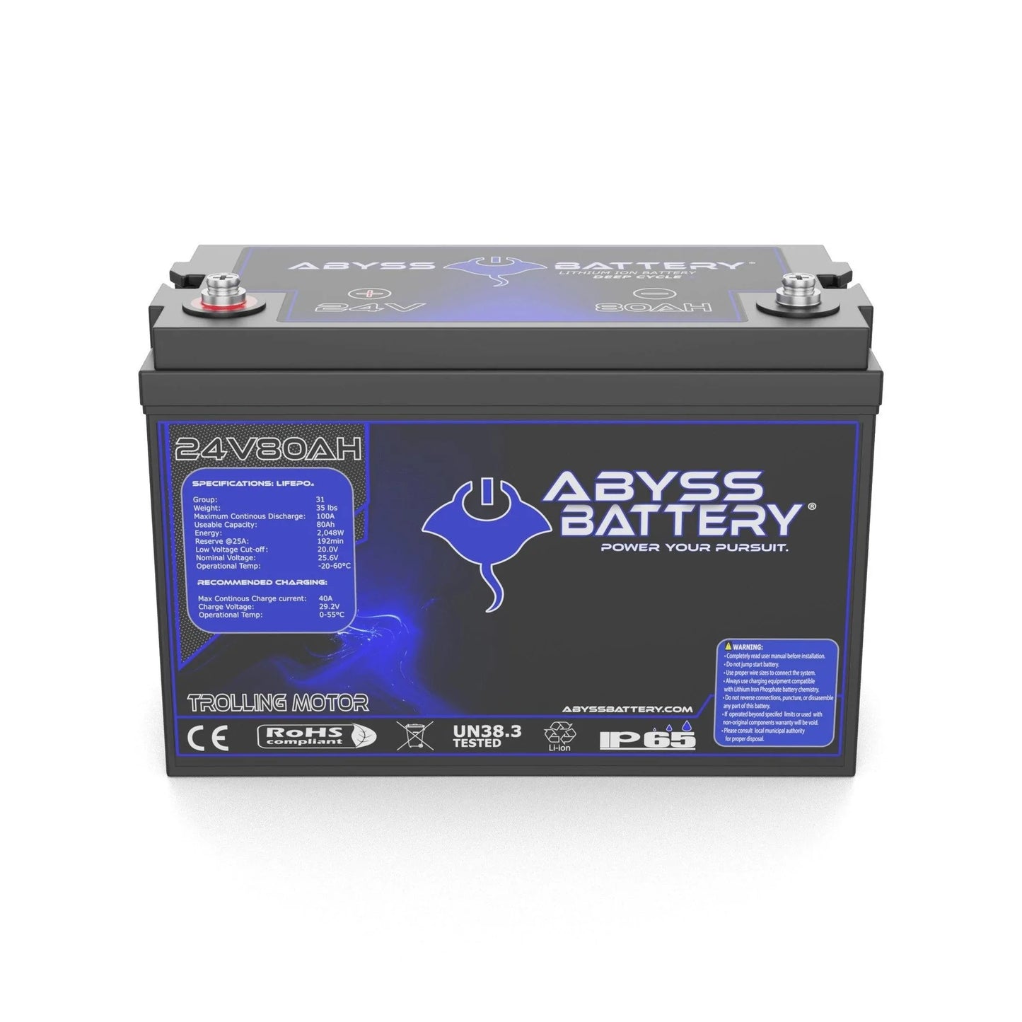 Abyss® 24V 80Ah Lithium Trolling Motor Battery
