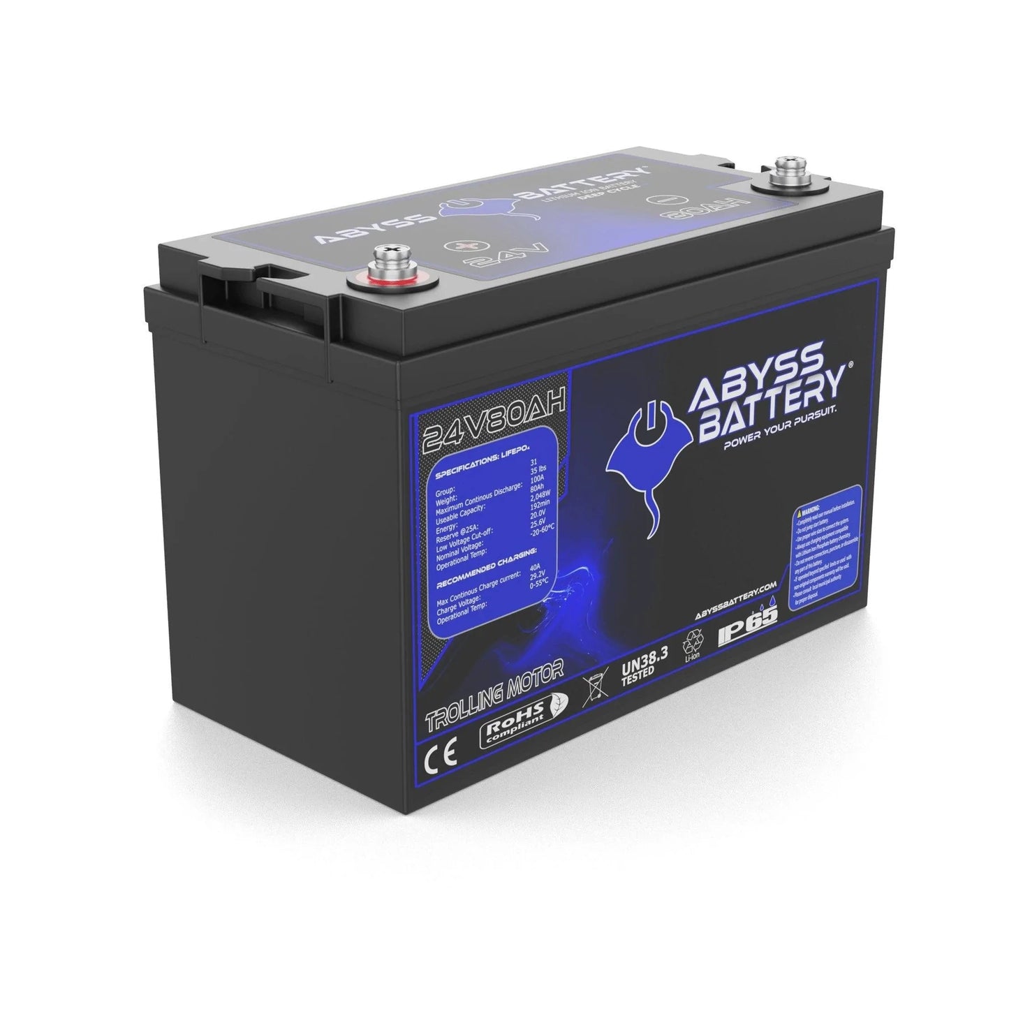 Abyss® 24V 80Ah Lithium Trolling Motor Battery