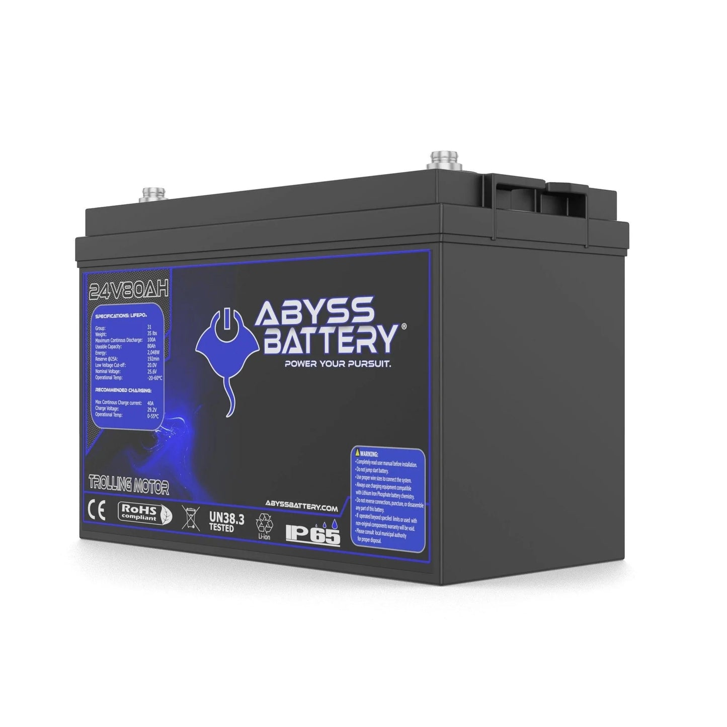 Abyss® 24V 80Ah Lithium Trolling Motor Battery