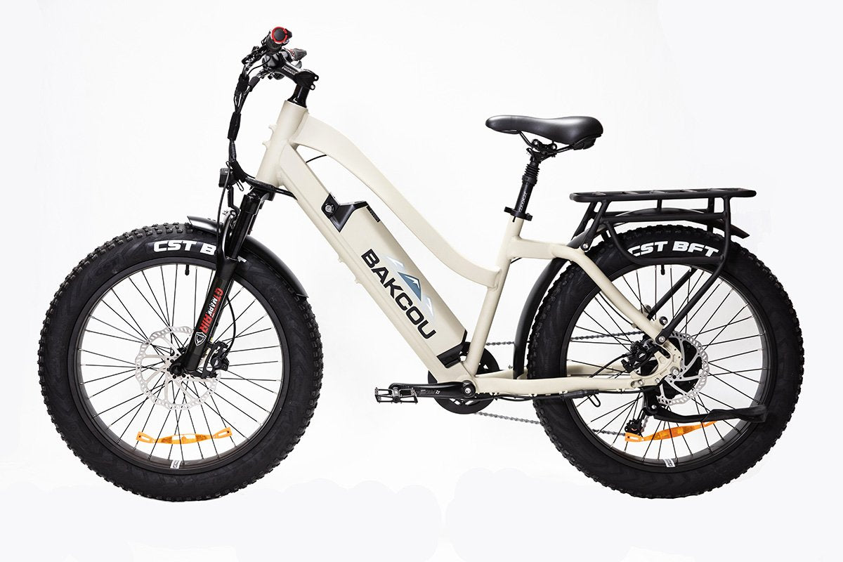 Bakcou E Bikes Flatlander Step-Through (ST) 24" Tires Full Suspension Electric Bikes