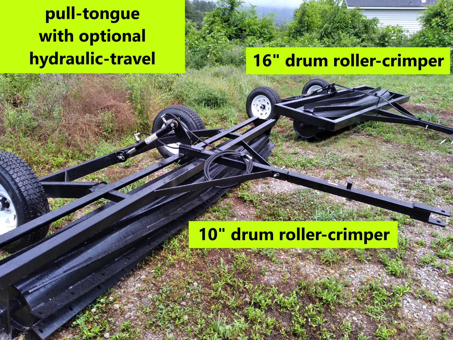 6 Foot Roller Crimper 3 Point - Pull Type Dry/Wet for Food Plots