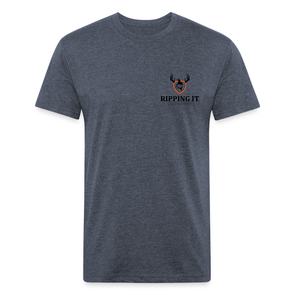 Fitted Cotton/Poly T-Shirt by Next Level - heather navy