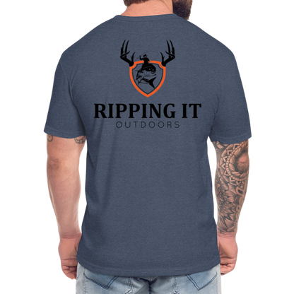 Fitted Cotton/Poly T-Shirt by Next Level - heather navy