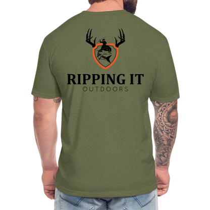 Fitted Cotton/Poly T-Shirt by Next Level - heather military green