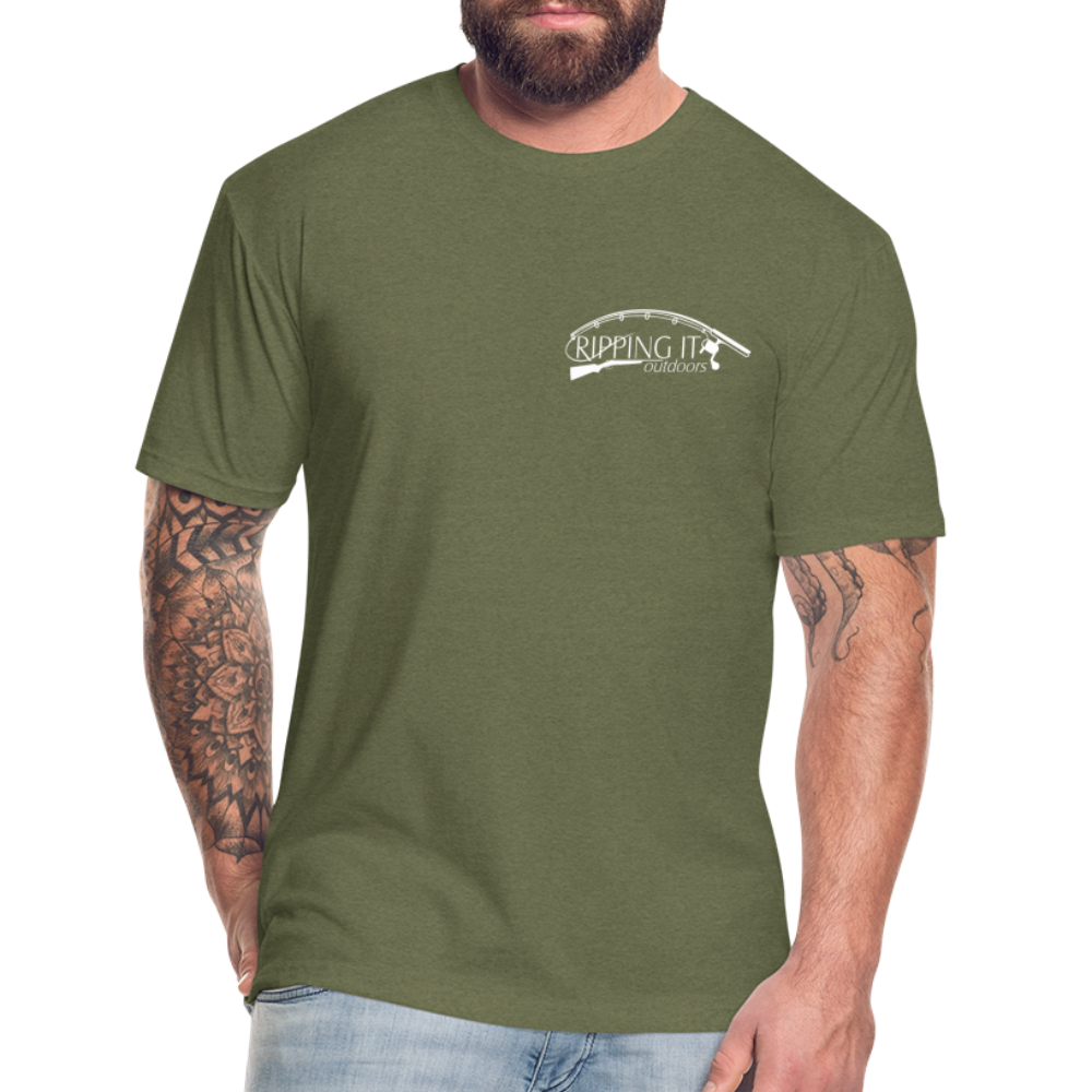 Fitted Cotton/Poly T-Shirt by Next Level - heather military green